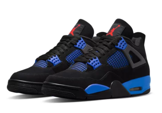 Air Jordan 4 Retro Black Deep Royal Blue Veličina 45.5