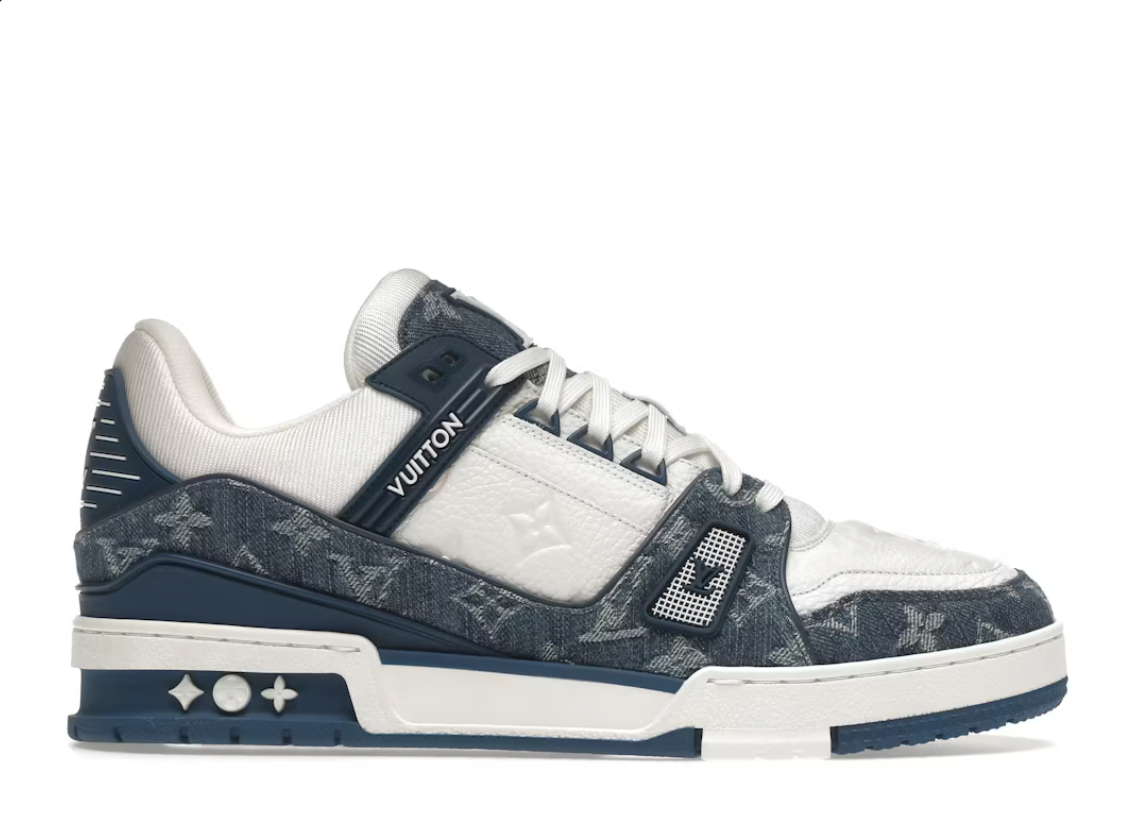 Louis Vuitton LV Trainer Monogram Denim White Blue