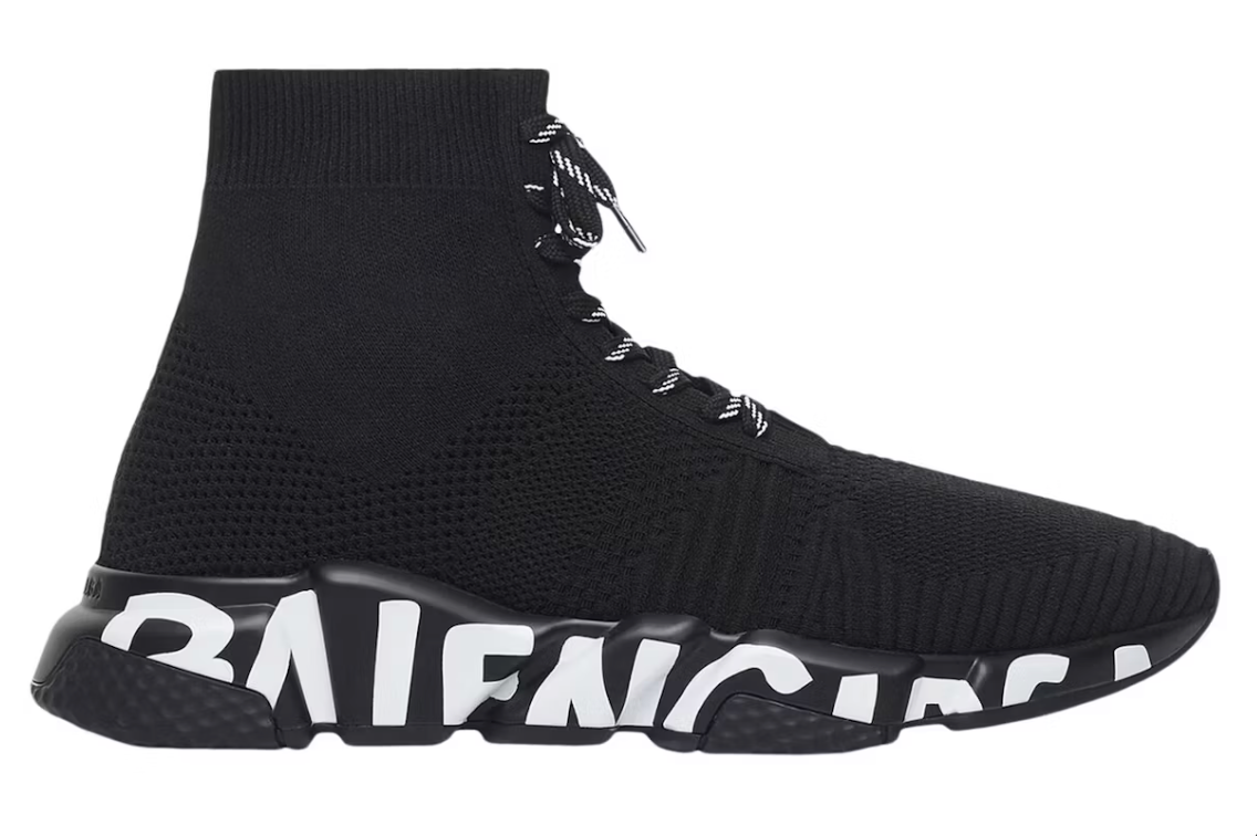 Balenciaga Speed Lace Up Graffiti Recycled Knit