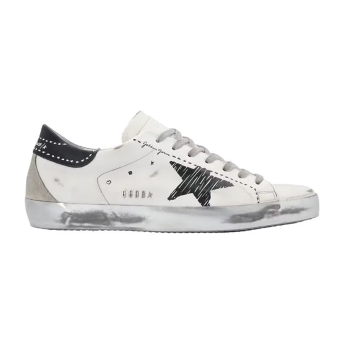 Golden Goose Super Star Metal Logo White Black Ice