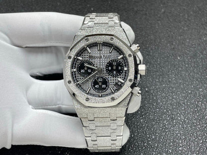 Audemars Piguet Royal Oak Chronograph 41 Frosted White Gold - Grey Dial