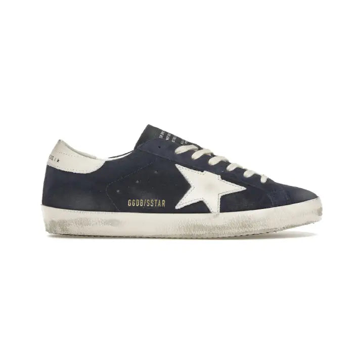 Golden Goose Navy Suede White