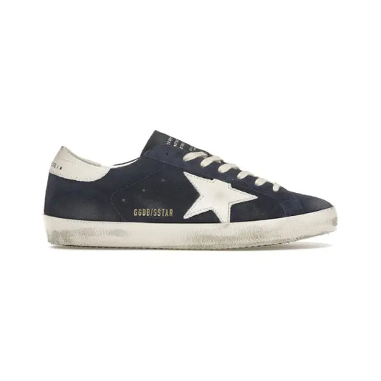 Golden Goose Navy Suede White