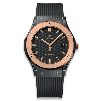 Hublot Classic Fusion Ceramic Carbon Dial King Gold JJZ 42mm Base