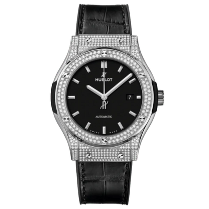 Hublot Classic Fusion Diamonds Moissanite Pave 38mm Black Dial