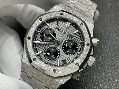 Audemars Piguet Royal Oak Chronograph 41 Frosted White Gold - Grey Dial