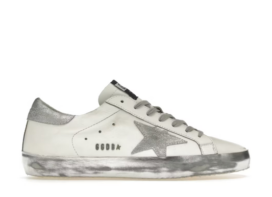 Golden Goose Super-Star White Silver Glitter