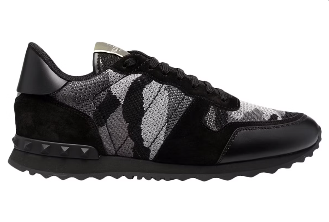 Valentino Garavani Rockrunner Mesh Fabric Camouflage Monochrome