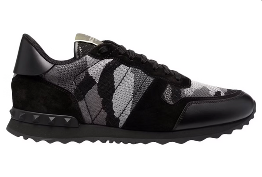 Valentino Garavani Rockrunner Mesh Fabric Camouflage Monochrome