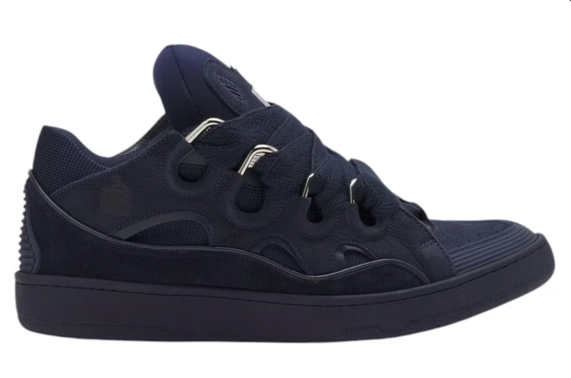 Lanvin Leather Curb Navy Blue