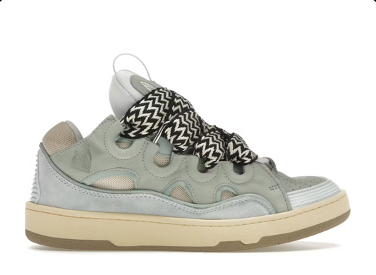 Lanvin Leather Curb Sneaker Pale Blue