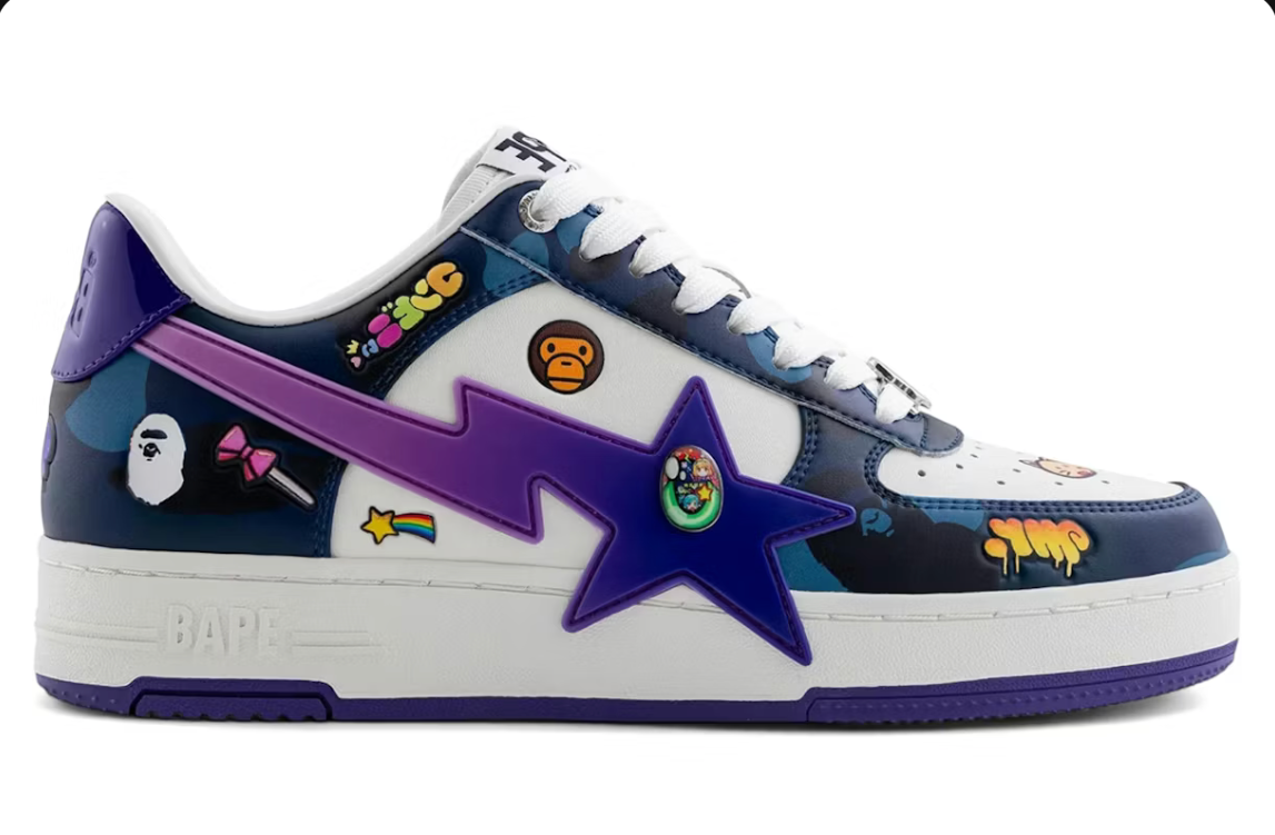 A Bathing Ape Bape Sta Mr. KaiKai Kiki White Purple