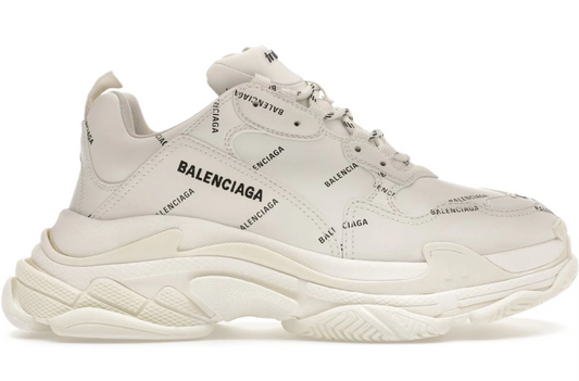 Balenciaga Triple S White Black Logo