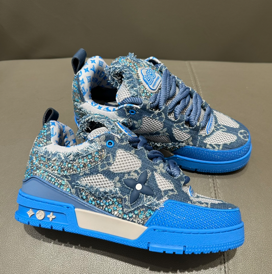 Louis Vuitton Skate Trainer Blue Swarovski Monogram