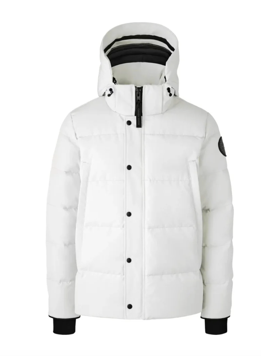Canada Goose White Wyndham Parka Black Label