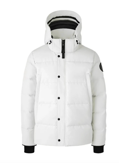 Canada Goose White Wyndham Parka Black Label