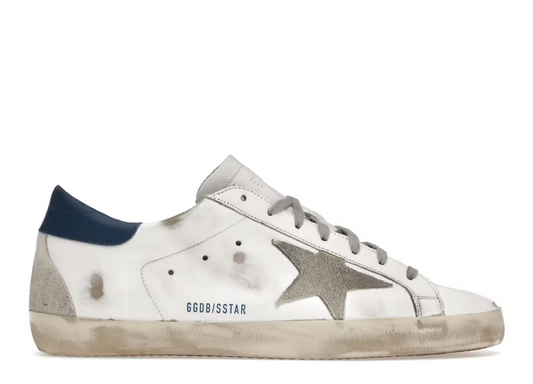 Golden Goose Super-Star White Royal Blue Grey Suede Patch