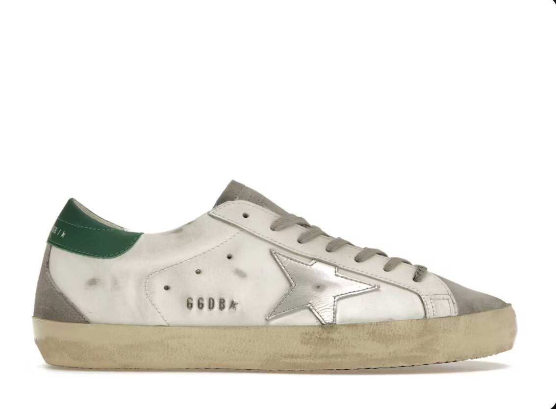 Golden Goose Super-Star White Silver Green