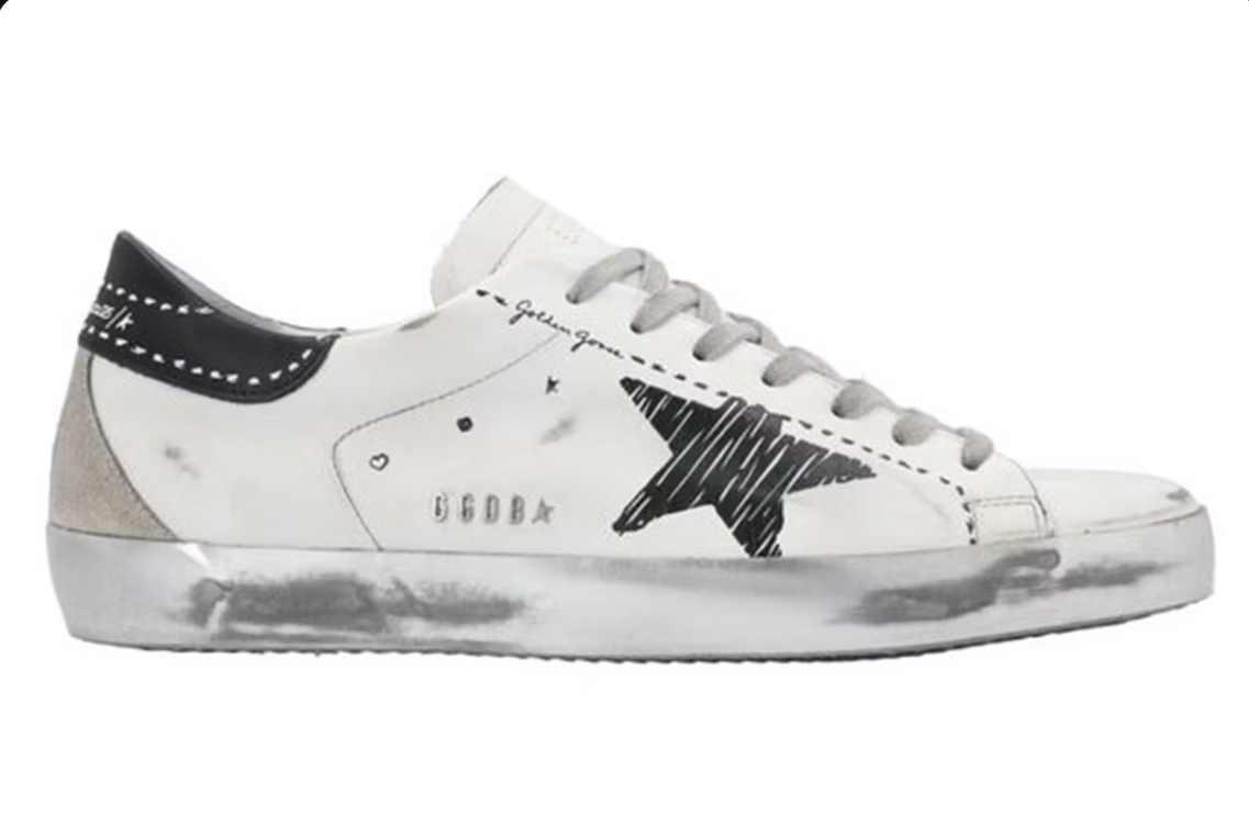 Golden Goose Super Star Metal Logo White Black Ice