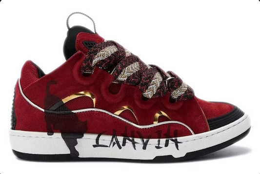 Lanvin Curb Sneakers Red Gold