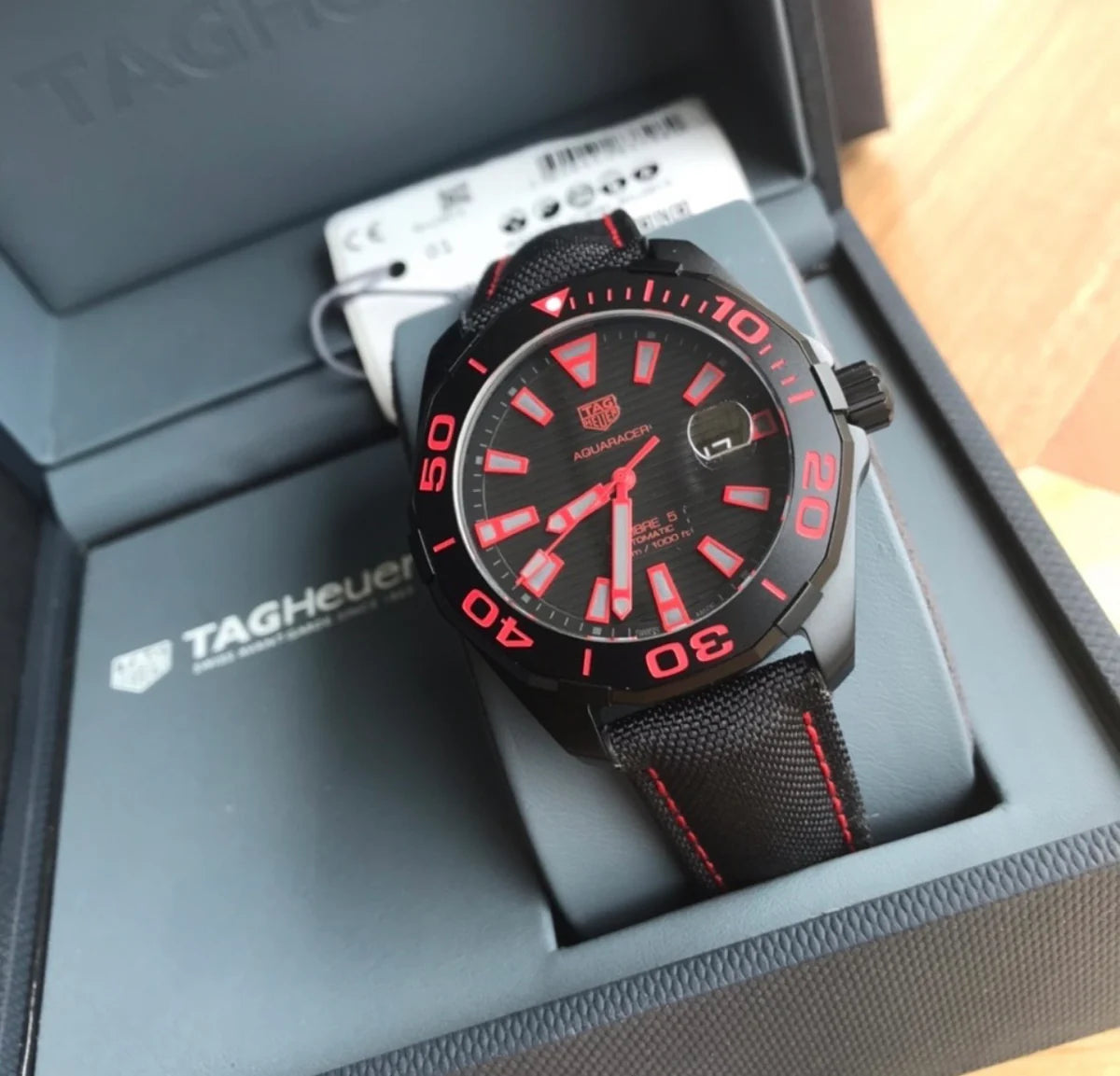 Tag Heuer Aquaracer Caliber 5 Black Dial Black Nylon Strap