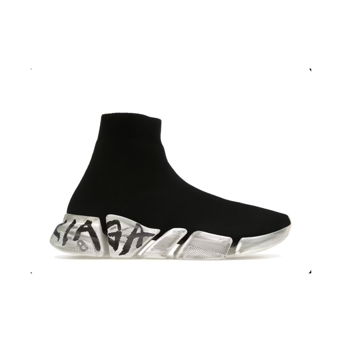 Balenciaga Speed 2.0 Graffiti Recycled Knit Black White