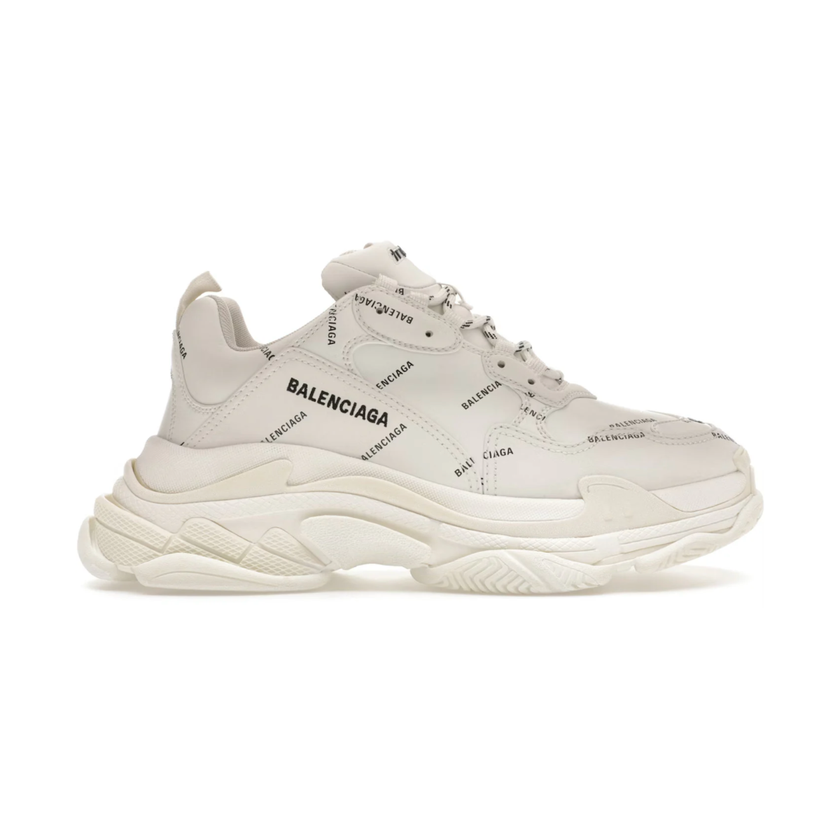 Balenciaga Triple S White Black Logo