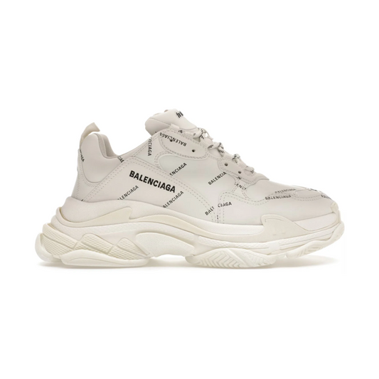 Balenciaga Triple S White Black Logo