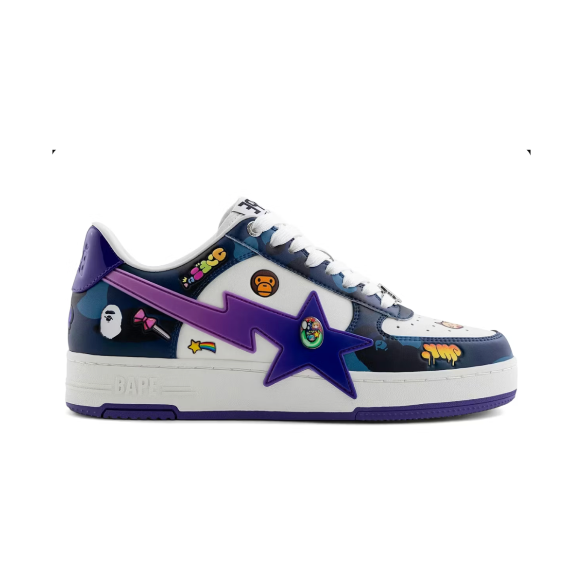 A Bathing Ape Bape Sta Mr. KaiKai Kiki White Purple