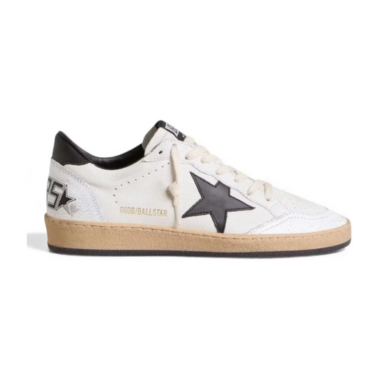 Golden Goose Ball-Star Low White Nappa Black Star