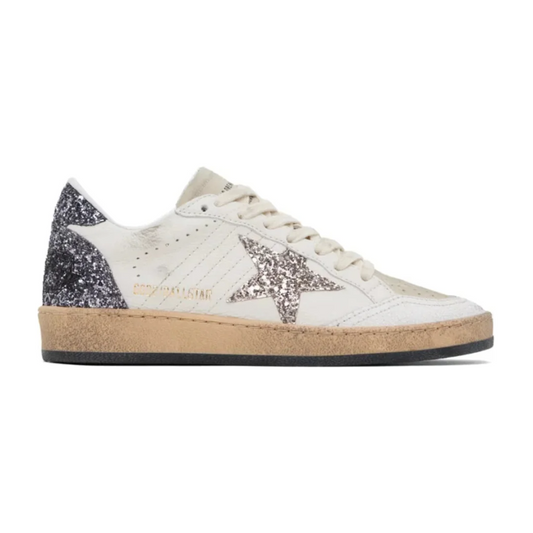 Golden Goose Ball Star White Black Gray Glitter
