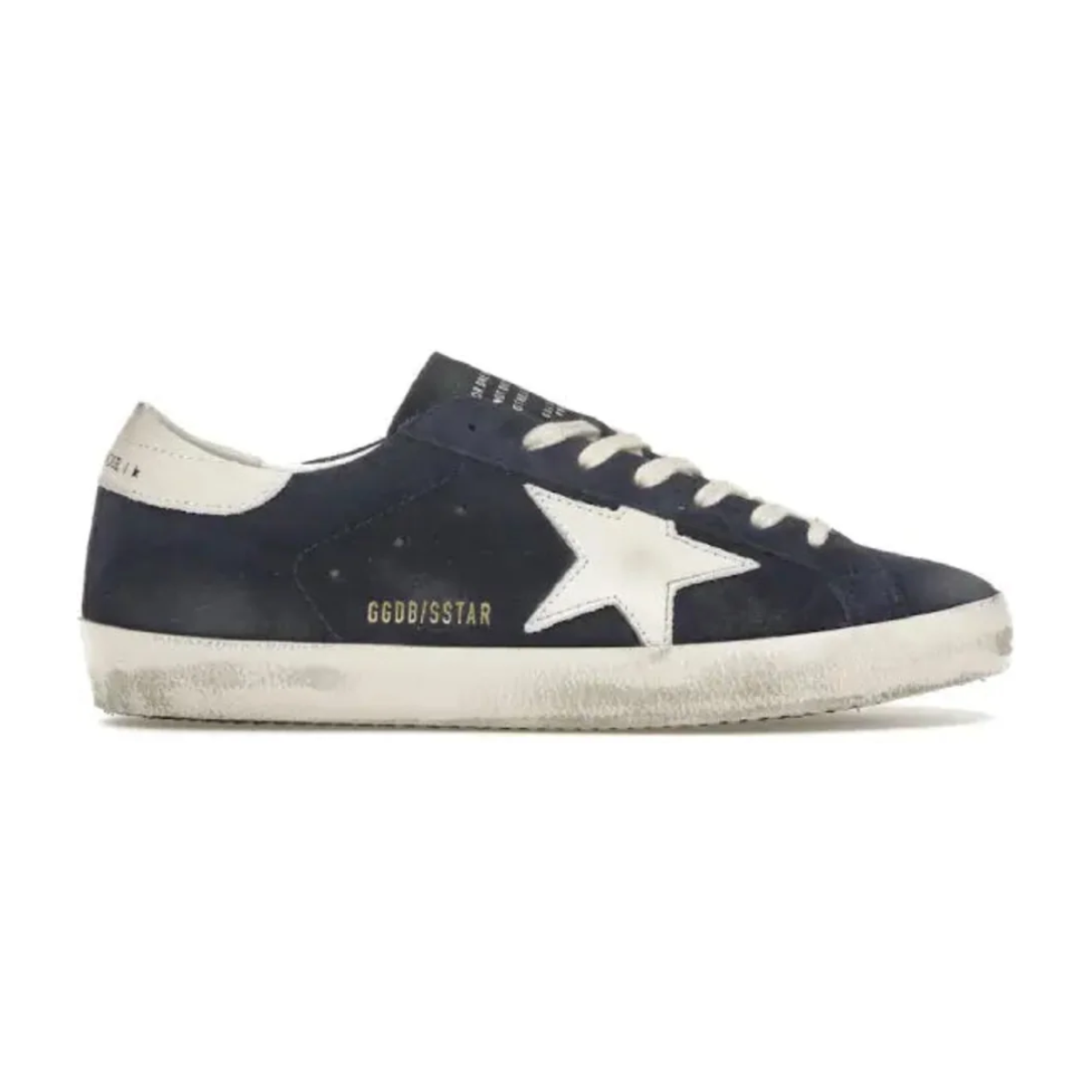 Golden Goose Navy Suede White