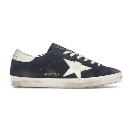 Golden Goose Navy Suede White