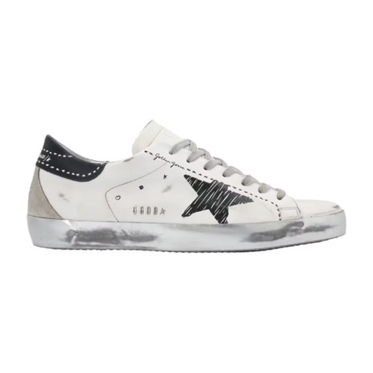 Golden Goose Super Star Metal Logo White Black Ice