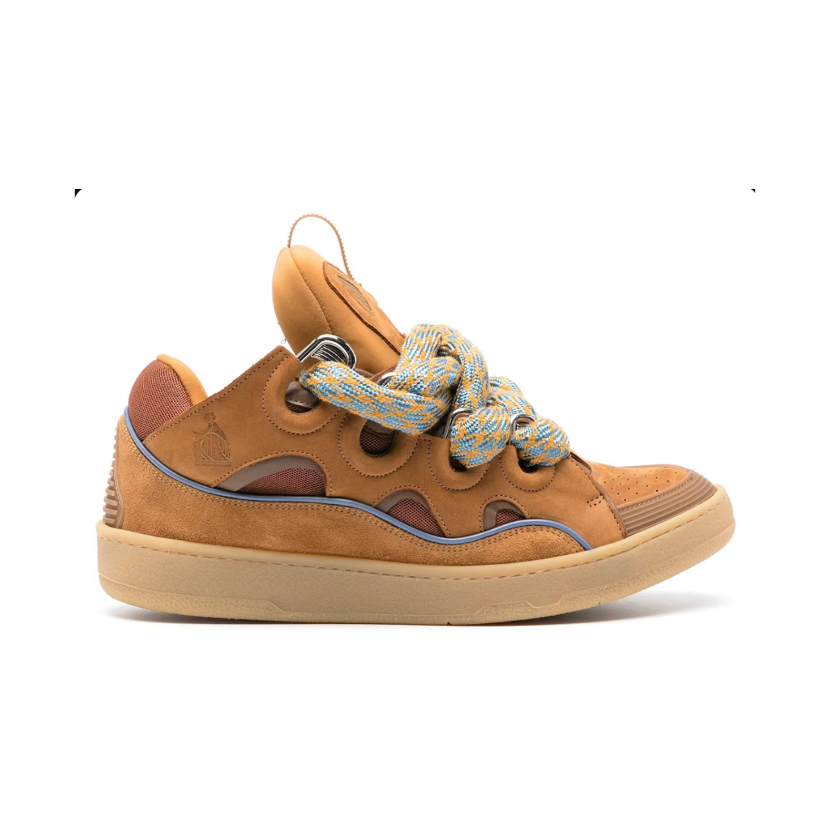 Lanvin Leather Curb Snake Laces Camel