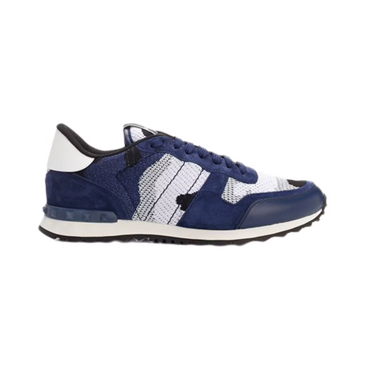 Mesh Fabric Camouflage Navy White