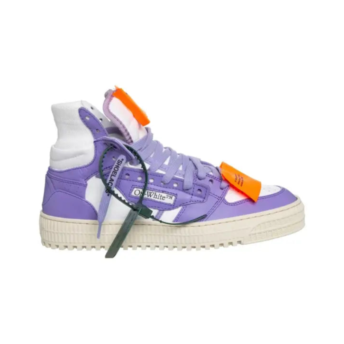 Off White High Leather White Purple